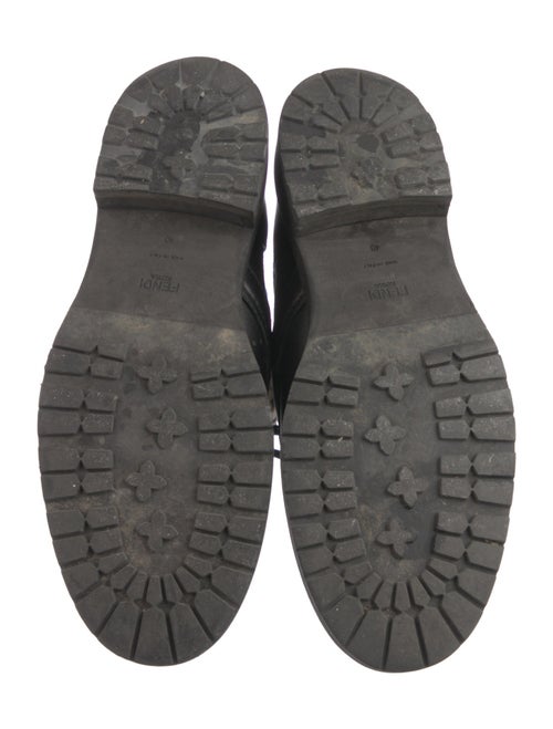 Fendi Zucca FF Logo Leather Combat Boots