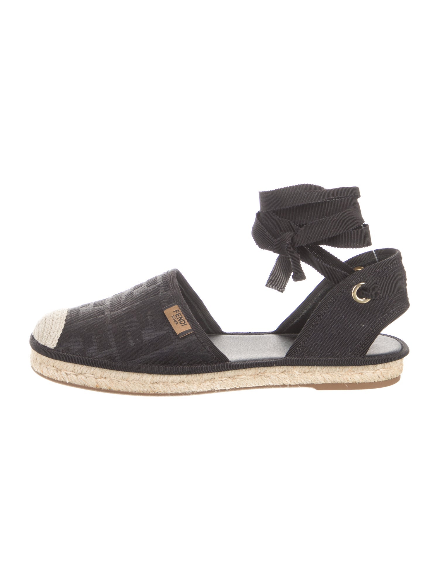 Fendi Zucca FF Logo Canvas D'Orsay Flats