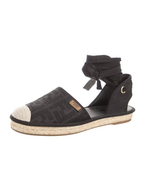 Fendi Zucca FF Logo Canvas D'Orsay Flats