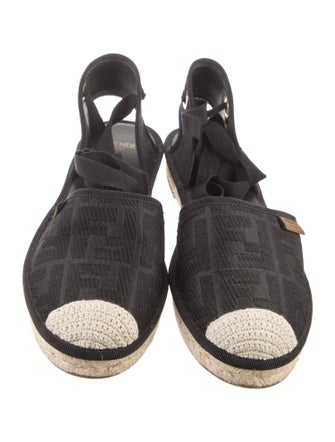 Fendi Zucca FF Logo Canvas D'Orsay Flats