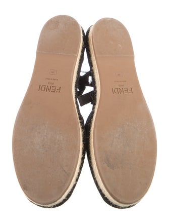Fendi Zucca FF Logo Canvas D'Orsay Flats