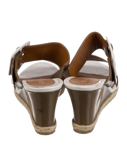 Fendi Patent Leather Colorblock Pattern Mules