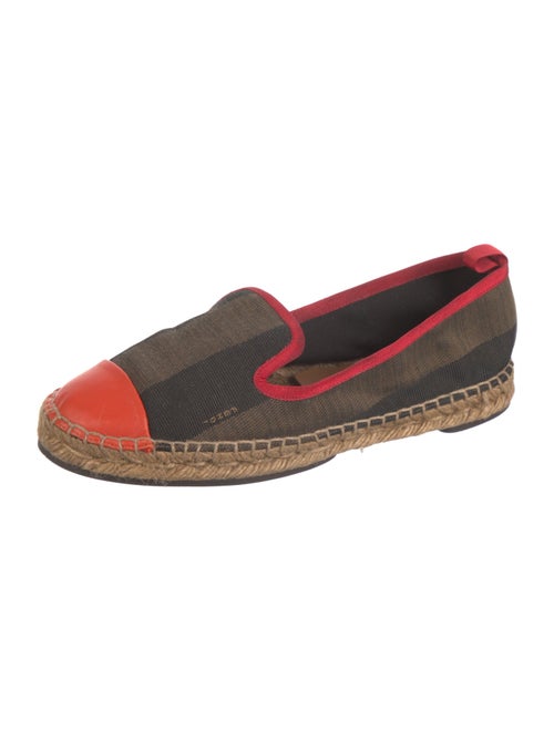Fendi Pequin Pattern Canvas Espadrilles