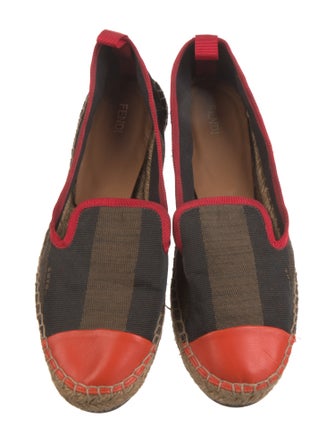Fendi Pequin Pattern Canvas Espadrilles