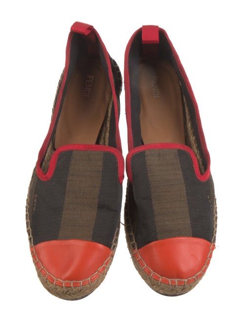 Fendi Pequin Pattern Canvas Espadrilles