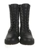 Fendi Zucca FF Logo Leather Combat Boots