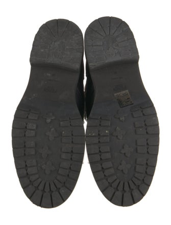 Fendi Zucca FF Logo Leather Combat Boots