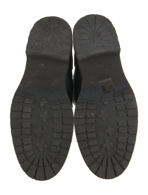 Fendi Zucca FF Logo Leather Combat Boots