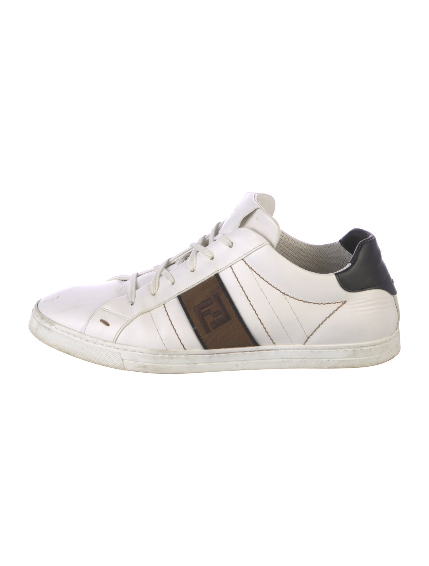 Fendi Zucca FF Logo Leather Sneakers