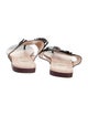 Fendi Leather Fringe Trim Accent Slides