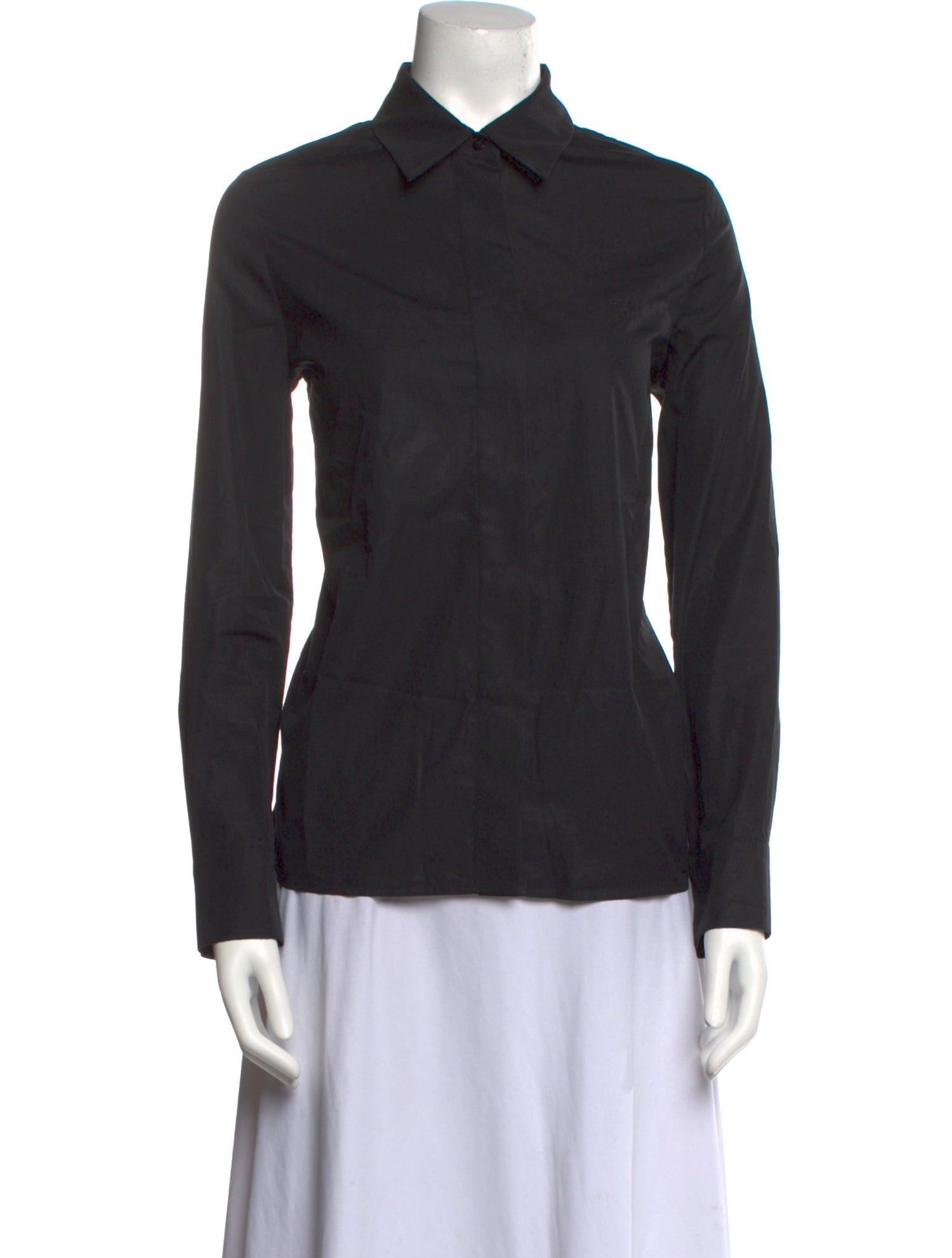 Fendi Long Sleeve Button-Up Top