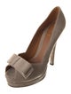 Fendi Suede Bow Accents Pumps