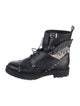 Fendi Monsters Motif Leather Combat Boots