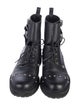 Fendi Monsters Motif Leather Combat Boots