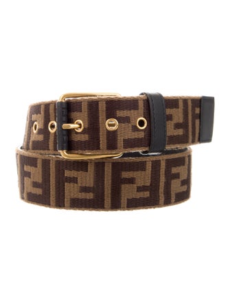 Fendi Zucca FF Logo Mesh Accents Waist Belt
