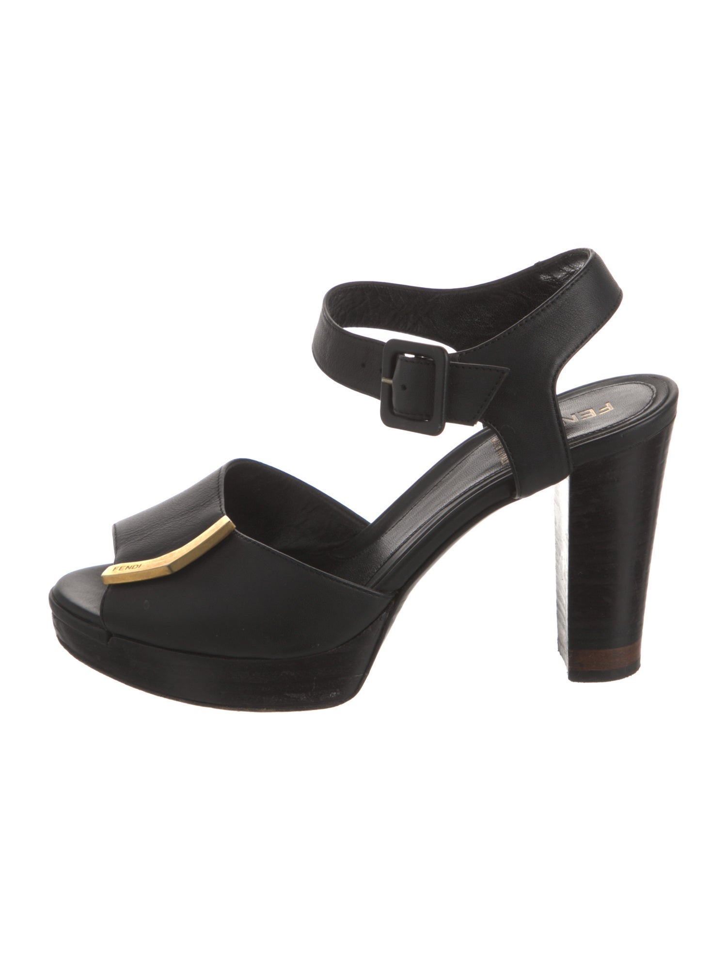 Fendi Leather Slingback Sandals