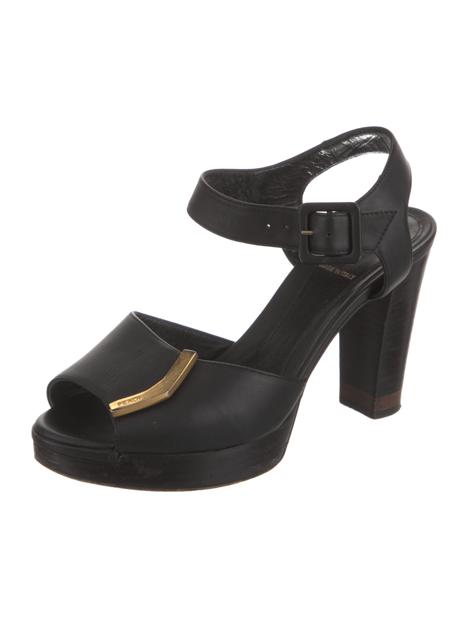 Fendi Leather Slingback Sandals