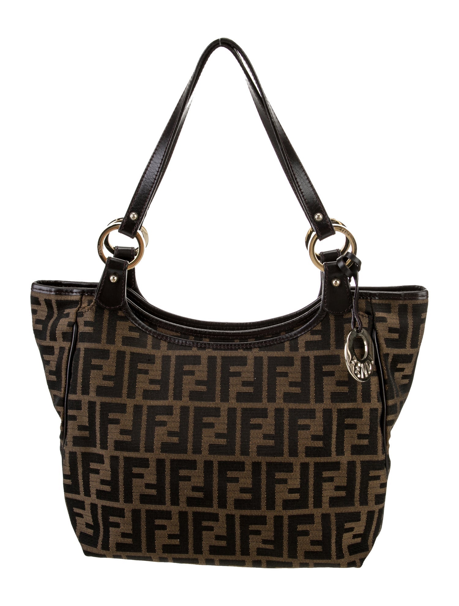 Fendi Brown Zucchino Print Canvas Mini Mama Baguette Bag