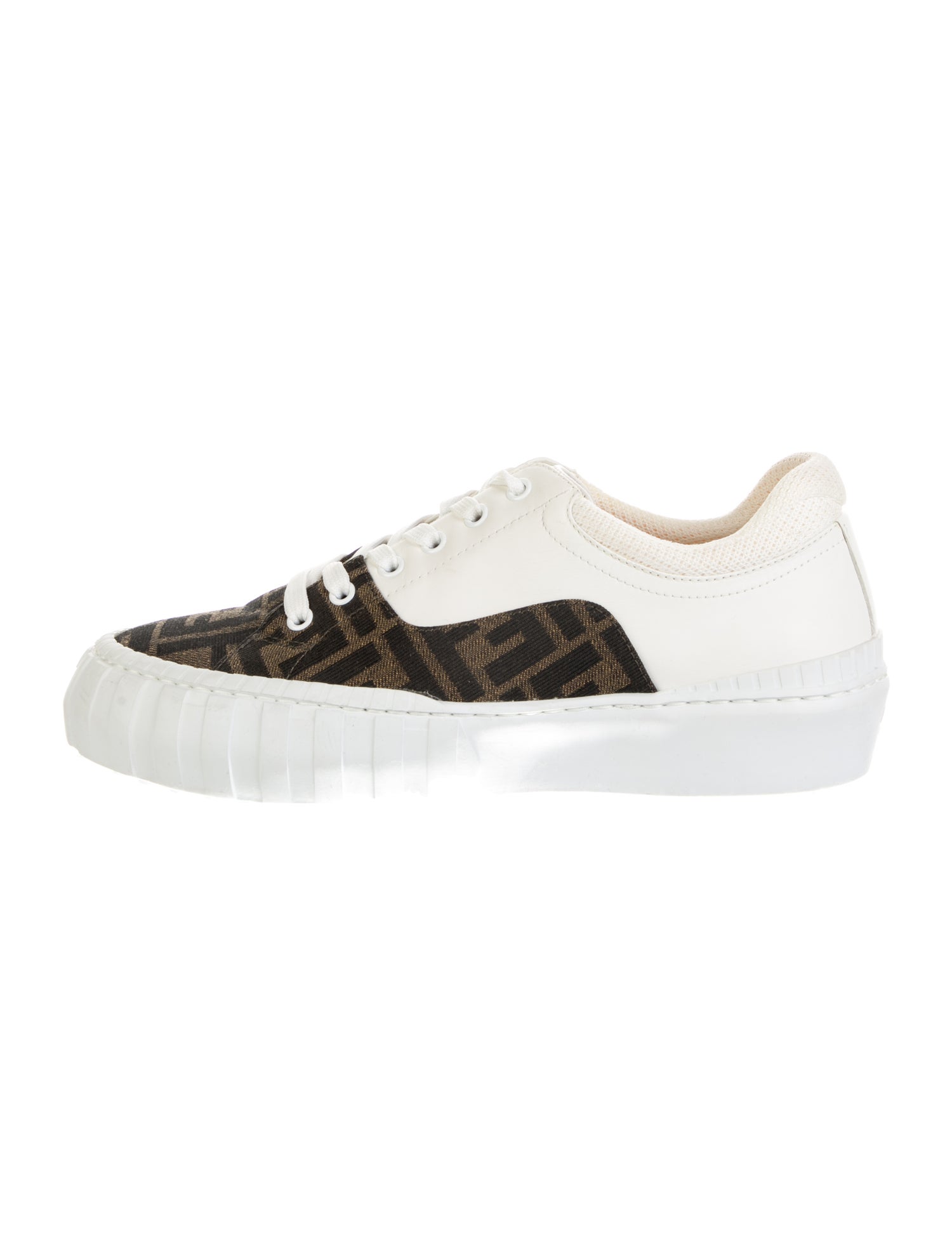 Fendi Zucca FF Logo Leather Sneakers