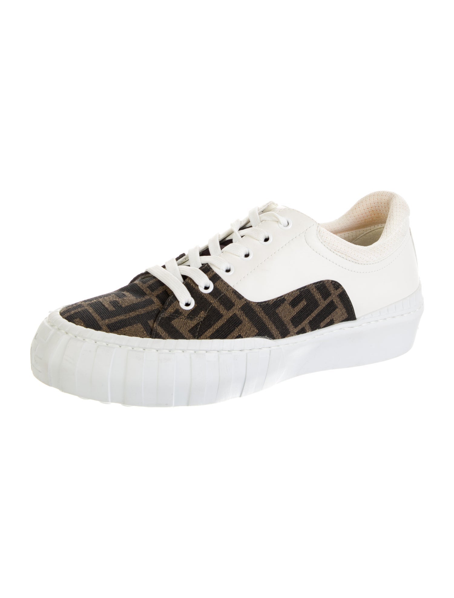 Fendi Zucca FF Logo Leather Sneakers