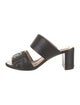 Fendi Zucca FF Logo Leather Slides