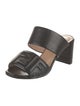 Fendi Zucca FF Logo Leather Slides
