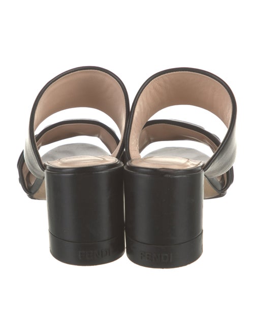 Fendi Zucca FF Logo Leather Slides