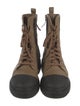 Fendi Zucca FF Logo Leather Combat Boots