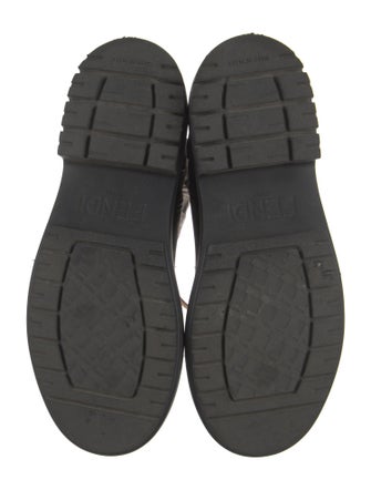 Fendi Zucca FF Logo Leather Combat Boots