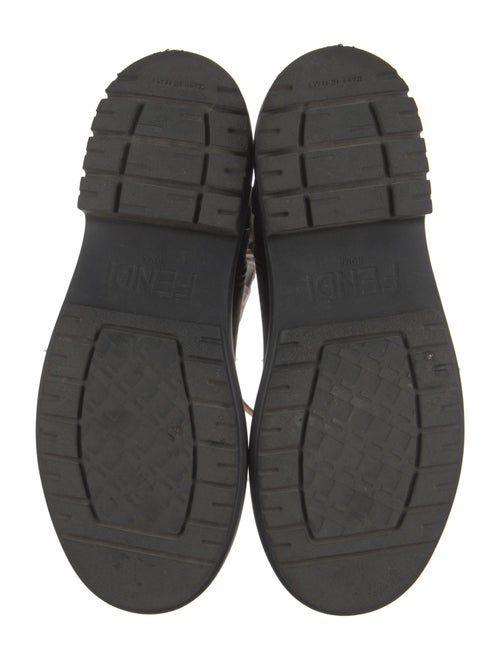 Fendi Zucca FF Logo Leather Combat Boots