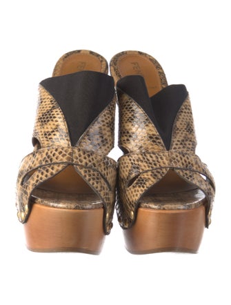 Fendi Snakeskin Animal Print Slides