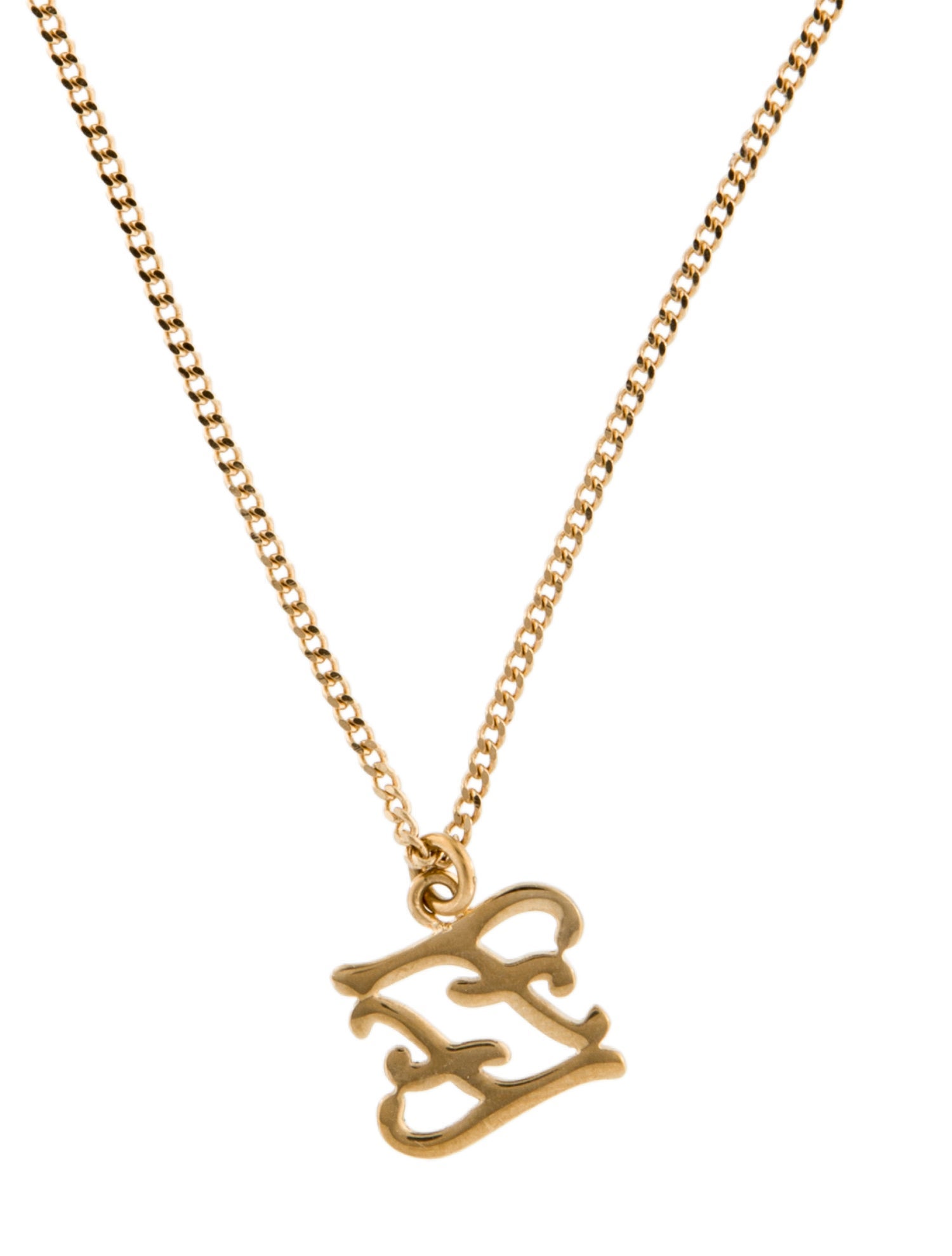 Fendi Karligraphy Pendant Necklace