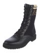 Fendi Zucca FF Logo Leather Combat Boots