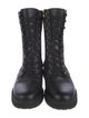 Fendi Zucca FF Logo Leather Combat Boots