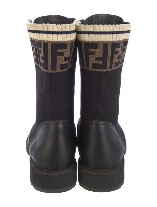 Fendi Zucca FF Logo Leather Combat Boots