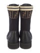 Fendi Zucca FF Logo Leather Combat Boots
