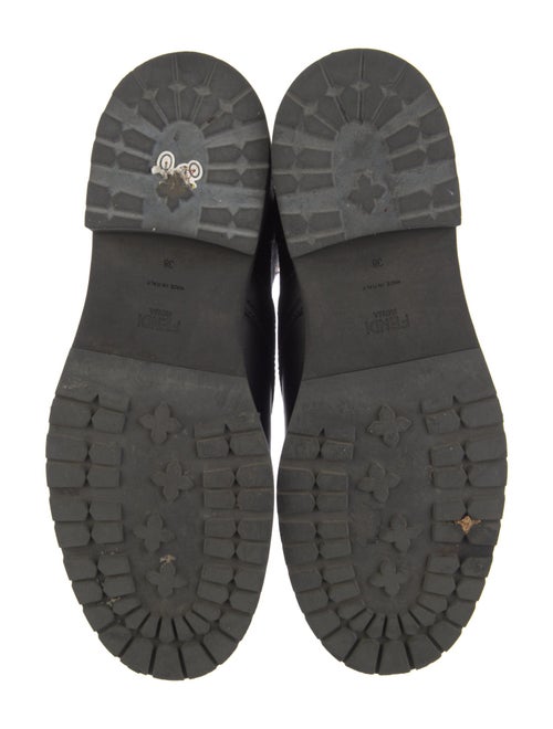 Fendi Zucca FF Logo Leather Combat Boots