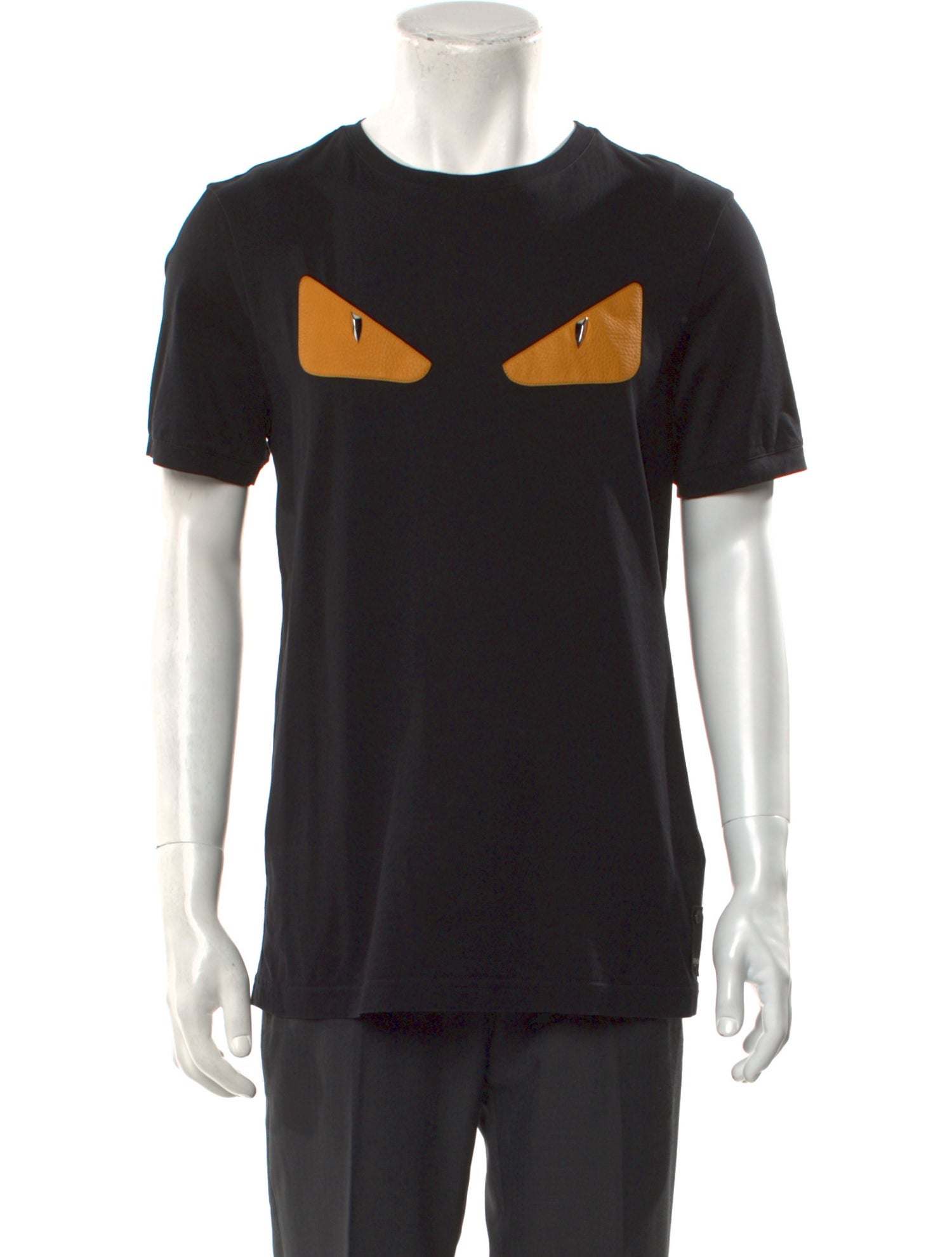 Fendi Zucca FF Logo Crew Neck Henley - Black T-Shirts