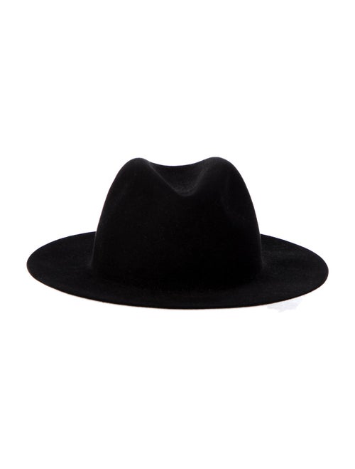 Fendi Solid Suede Wide Brim Hat