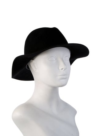 Fendi Solid Suede Wide Brim Hat