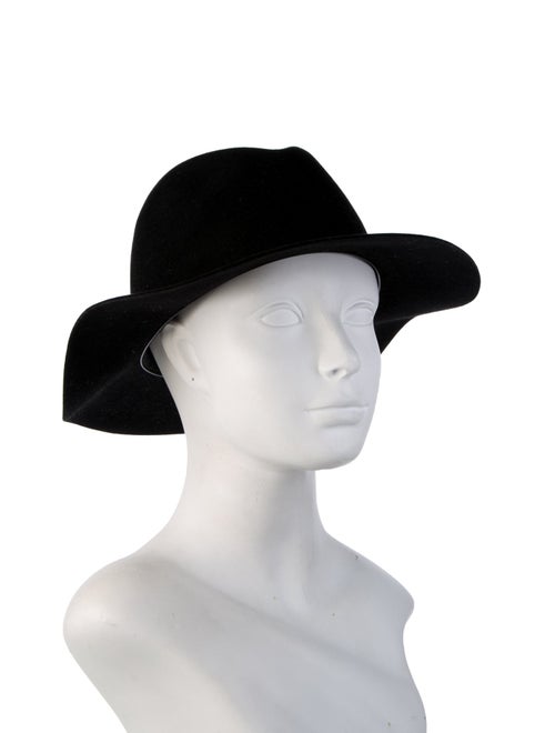 Fendi Solid Suede Wide Brim Hat