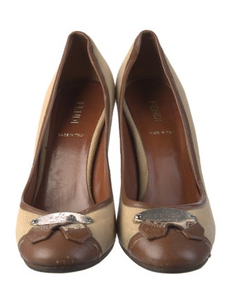 Fendi Canvas Printed Pumps