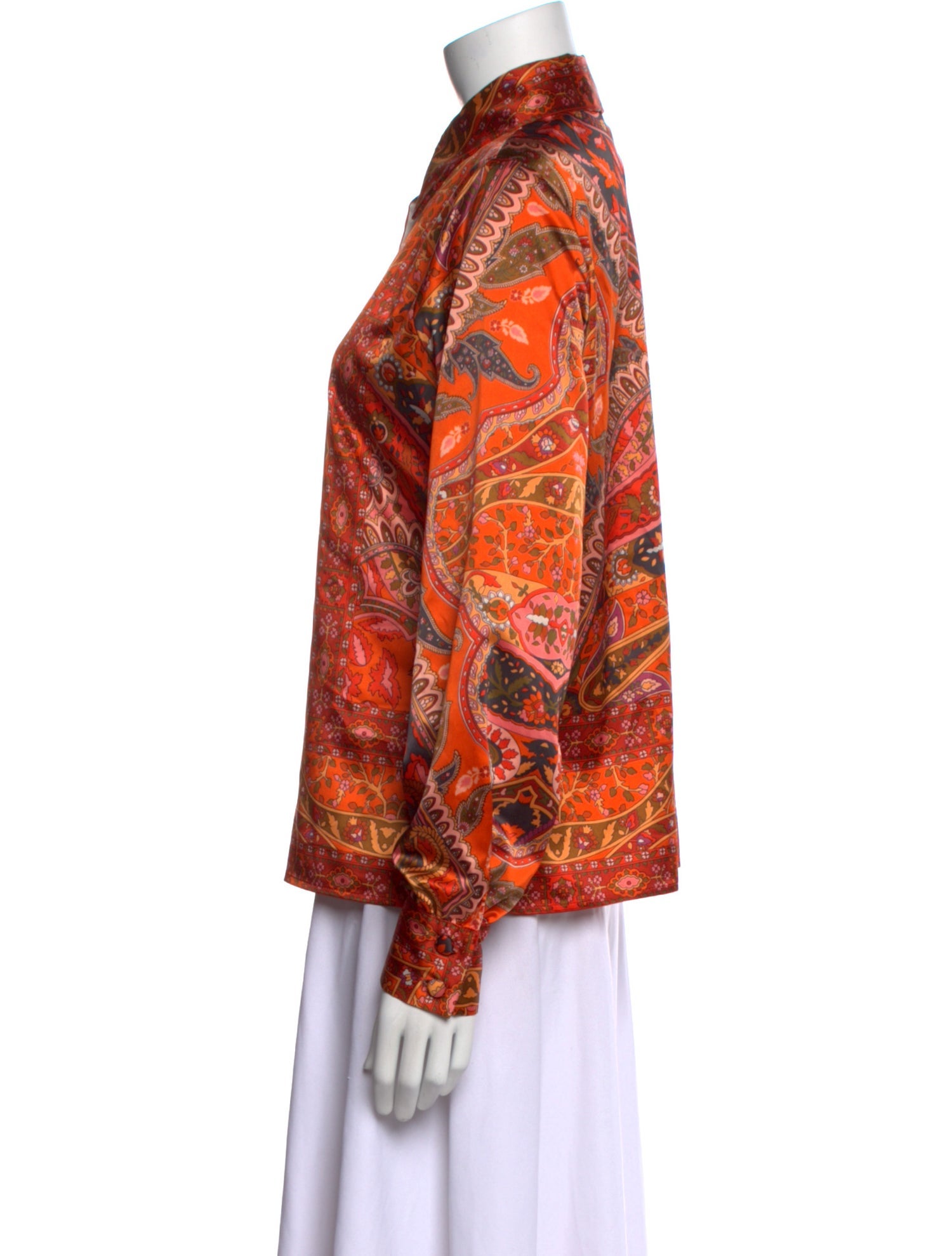 Fendi Silk Printed Button-Up Top