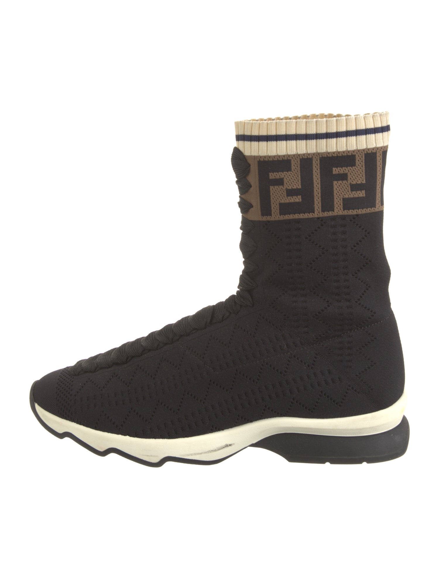 Fendi Zucca FF Logo Sock Sneakers