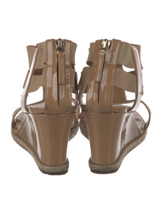 Fendi Patent Leather T-Strap Sandals