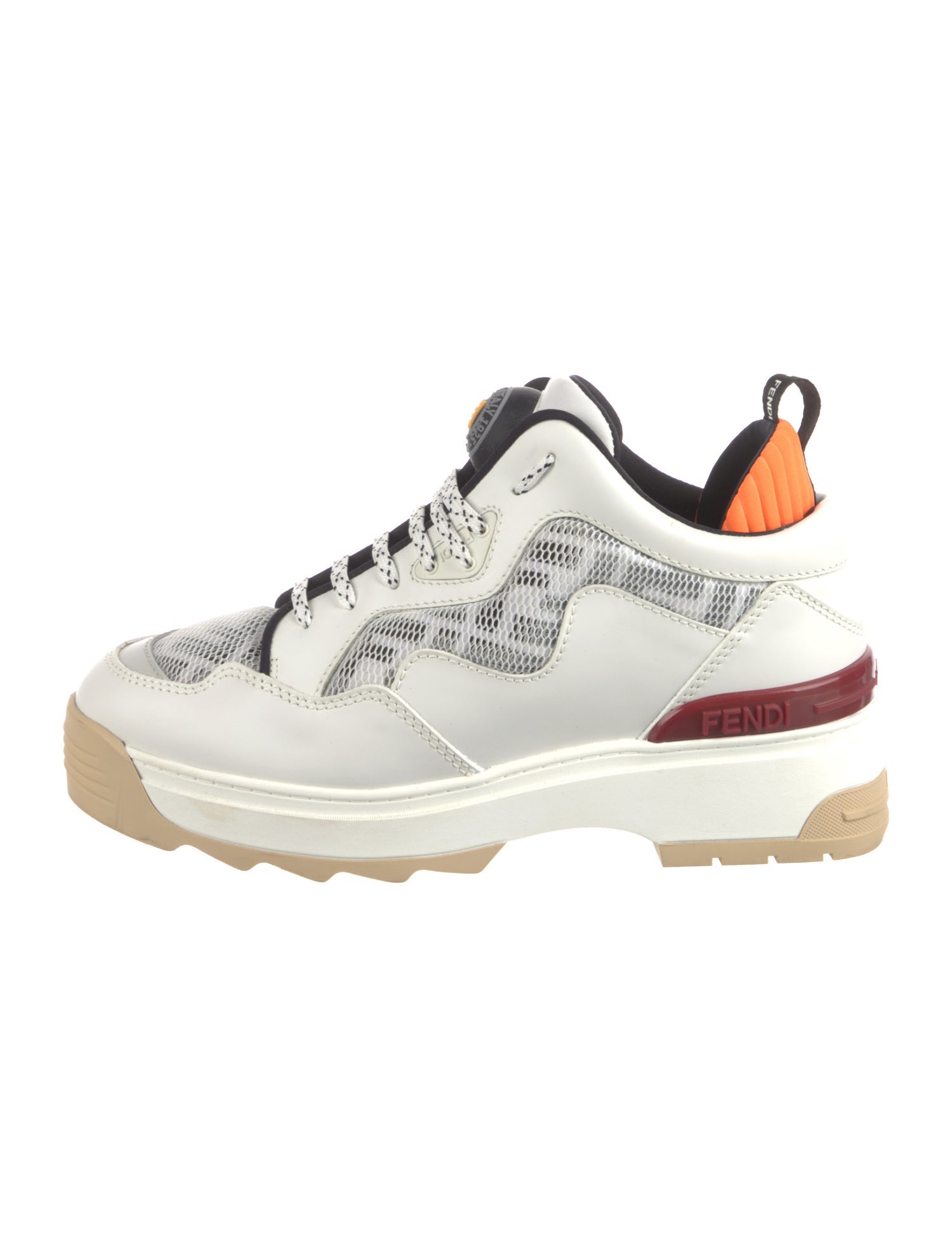 Fendi Zucca FF Logo Leather Chunky Sneakers