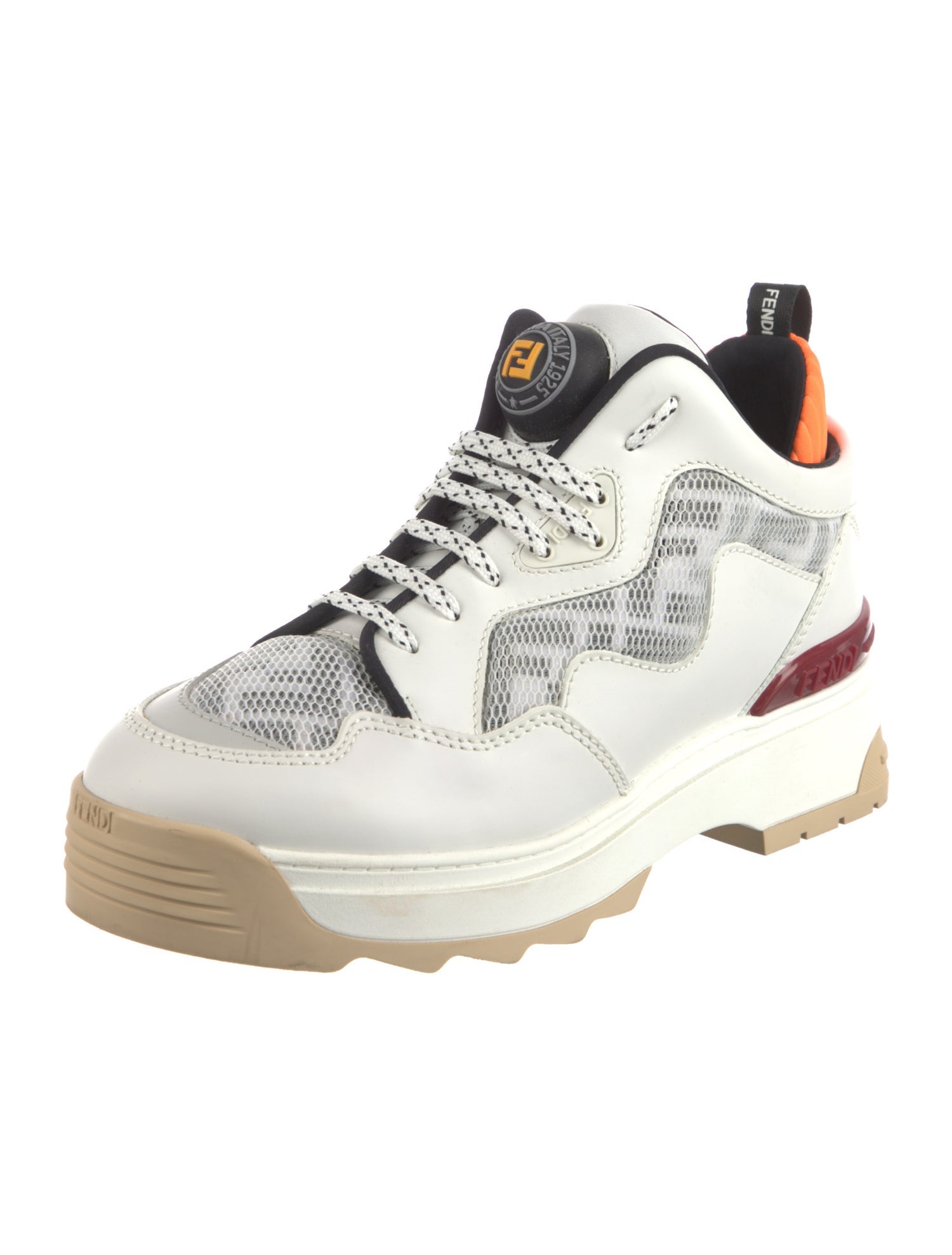Fendi Zucca FF Logo Leather Chunky Sneakers