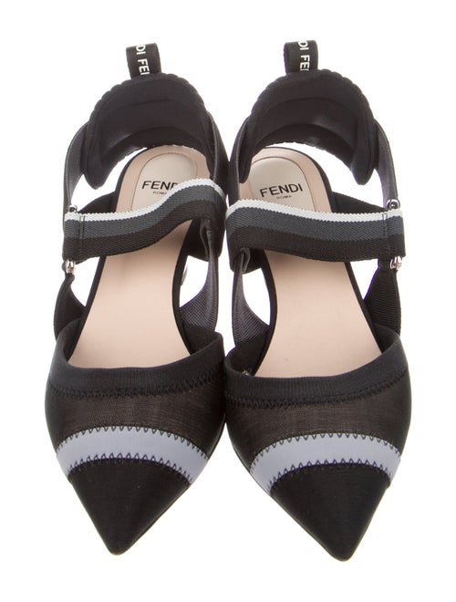Fendi Mesh Printed Slingback Pumps