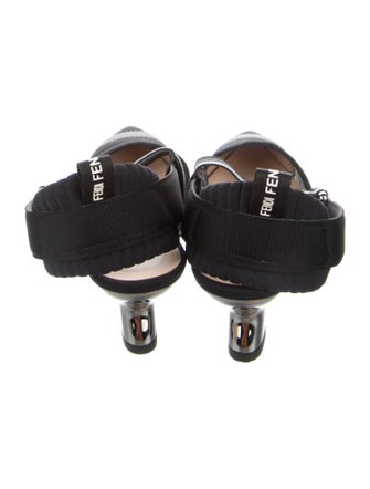 Fendi Mesh Printed Slingback Pumps