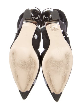 Fendi Mesh Printed Slingback Pumps